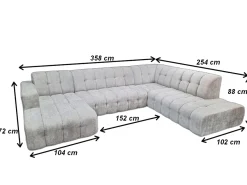 Mangohoutonline Bank Bilbao 5-zits U-opstelling Links White Mahom