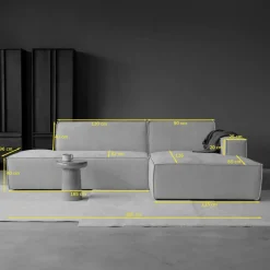 Mangohoutonline Bank Enzo 3-zits Rechts Zand PEPP