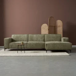 Mangohoutonline Bank River 3-zits Chaise Rechts Groen PEPP