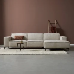 Mangohoutonline Bank River 3-zits Chaise Rechts Crème PEPP