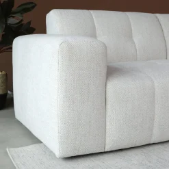 Mangohoutonline Bank Wave 3-zits Rechts Geweven Ivoor PEPP