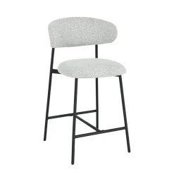 Mangohoutonline Barkruk Laon Beige met zwart onderstel Mahom