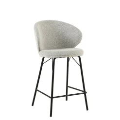 Mangohoutonline Barkruk Talence Beige met zwart onderstel Mahom