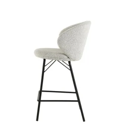 Mangohoutonline Barkruk Talence Beige met zwart onderstel Mahom