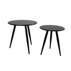 Mangohoutonline Bijzettafel Daven Zwart (set van 2) Jacob Jenzens