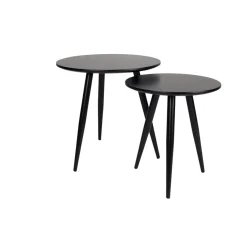 Mangohoutonline Bijzettafel Daven Zwart (set van 2) Jacob Jenzens