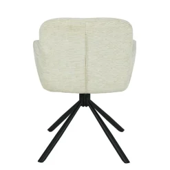 Mangohoutonline Eetkamerstoel Albi Wit met zwart onderstel Mahom