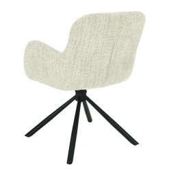 Mangohoutonline Eetkamerstoel Albi Wit met zwart onderstel Mahom