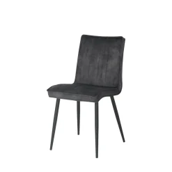 Mangohoutonline Eetkamerstoel Angers Antraciet met zwart onderstel Mahom