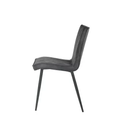 Mangohoutonline Eetkamerstoel Angers Antraciet met zwart onderstel Mahom