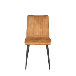 Mangohoutonline Eetkamerstoel Angers Cognac met zwart onderstel Mahom