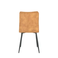 Mangohoutonline Eetkamerstoel Angers Cognac met zwart onderstel Mahom