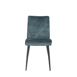 Mangohoutonline Eetkamerstoel Angers Donkerblauw met zwart onderstel Mahom