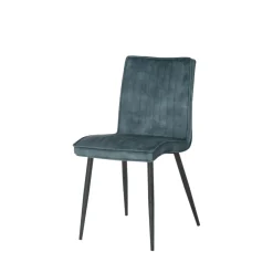 Mangohoutonline Eetkamerstoel Angers Donkerblauw met zwart onderstel Mahom