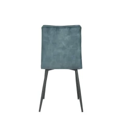 Mangohoutonline Eetkamerstoel Angers Donkerblauw met zwart onderstel Mahom