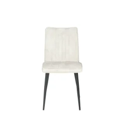 Mangohoutonline Eetkamerstoel Angers Lichtgrijs met zwart onderstel Mahom