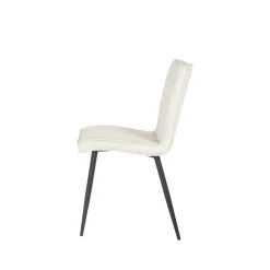 Mangohoutonline Eetkamerstoel Angers Lichtgrijs met zwart onderstel Mahom