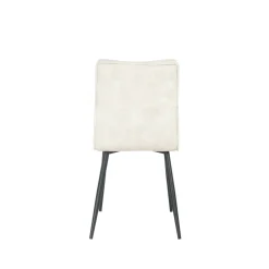 Mangohoutonline Eetkamerstoel Angers Lichtgrijs met zwart onderstel Mahom