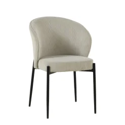 Mangohoutonline Eetkamerstoel Avignon Beige met zwart onderstel Mahom