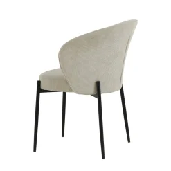 Mangohoutonline Eetkamerstoel Avignon Beige met zwart onderstel Mahom