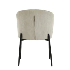 Mangohoutonline Eetkamerstoel Avignon Beige met zwart onderstel Mahom