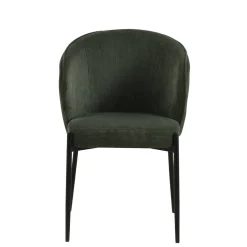 Mangohoutonline Eetkamerstoel Avignon Donkergroen met zwart onderstel Mahom