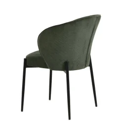 Mangohoutonline Eetkamerstoel Avignon Donkergroen met zwart onderstel Mahom