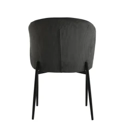 Mangohoutonline Eetkamerstoel Avignon Donkergrijs met zwart onderstel Mahom