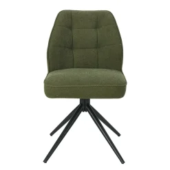 Mangohoutonline Eetkamerstoel Bayonne Donkergroen met zwart onderstel Mahom