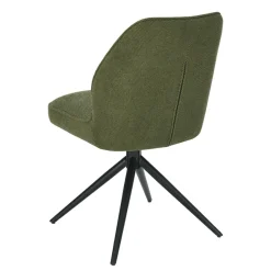 Mangohoutonline Eetkamerstoel Bayonne Donkergroen met zwart onderstel Mahom