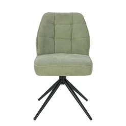 Mangohoutonline Eetkamerstoel Bayonne Lichtgroen met zwart onderstel Mahom