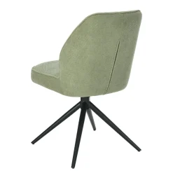 Mangohoutonline Eetkamerstoel Bayonne Lichtgroen met zwart onderstel Mahom