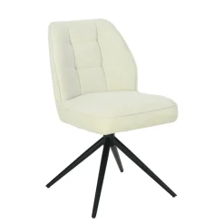 Mangohoutonline Eetkamerstoel Bayonne Lichtgrijs met zwart onderstel Mahom