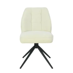 Mangohoutonline Eetkamerstoel Bayonne Lichtgrijs met zwart onderstel Mahom