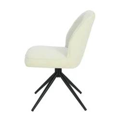 Mangohoutonline Eetkamerstoel Bayonne Lichtgrijs met zwart onderstel Mahom