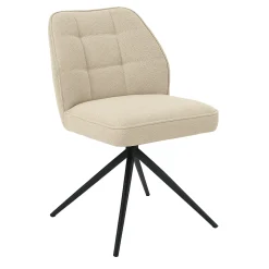 Mangohoutonline Eetkamerstoel Bayonne Taupe met zwart onderstel Mahom