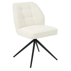 Mangohoutonline Eetkamerstoel Bayonne Wit met zwart onderstel Mahom