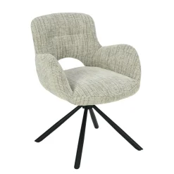 Mangohoutonline Eetkamerstoel Blois Lichtgrijs met zwart onderstel Mahom