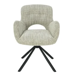 Mangohoutonline Eetkamerstoel Blois Lichtgrijs met zwart onderstel Mahom