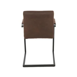 Mangohoutonline Eetkamerstoel Caen Bruin met zwart onderstel Mahom