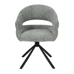 Mangohoutonline Eetkamerstoel Chinon Donkergrijs met zwart onderstel Mahom