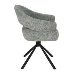 Mangohoutonline Eetkamerstoel Chinon Donkergrijs met zwart onderstel Mahom