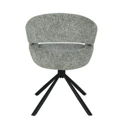 Mangohoutonline Eetkamerstoel Chinon Donkergrijs met zwart onderstel Mahom