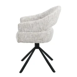 Mangohoutonline Eetkamerstoel Chinon Lichtgrijs met zwart onderstel Mahom