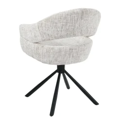 Mangohoutonline Eetkamerstoel Chinon Lichtgrijs met zwart onderstel Mahom