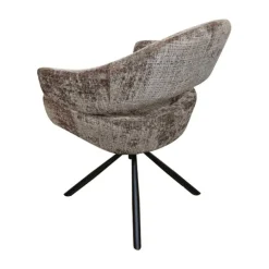 Mangohoutonline Eetkamerstoel Chinon Taupe met zwart onderstel Mahom