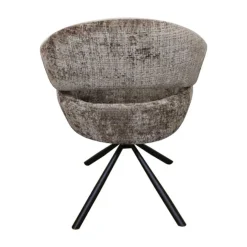 Mangohoutonline Eetkamerstoel Chinon Taupe met zwart onderstel Mahom