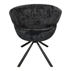 Mangohoutonline Eetkamerstoel Chinon Zwart met zwart onderstel Mahom