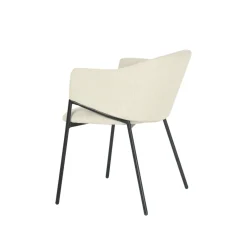 Mangohoutonline Eetkamerstoel Dijon Beige met zwart onderstel Mahom