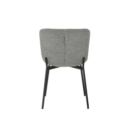 Mangohoutonline Eetkamerstoel Lille Donkergrijs Bouclé stof met zwart onderstel Mahom